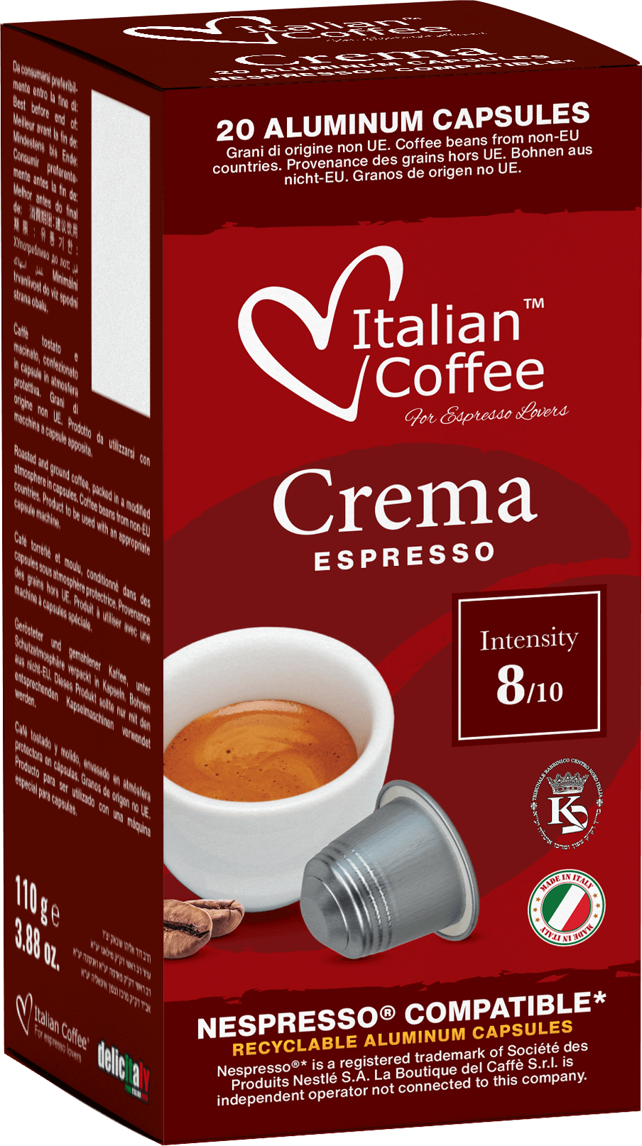 Italian Coffee® Aluminum Crema for Nespresso