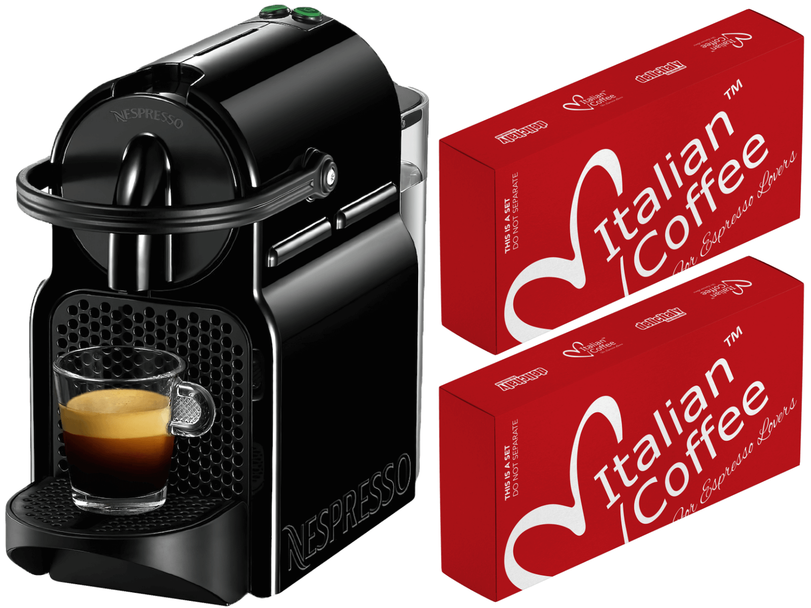 Inissia machine + 200 Italian Coffee capsules